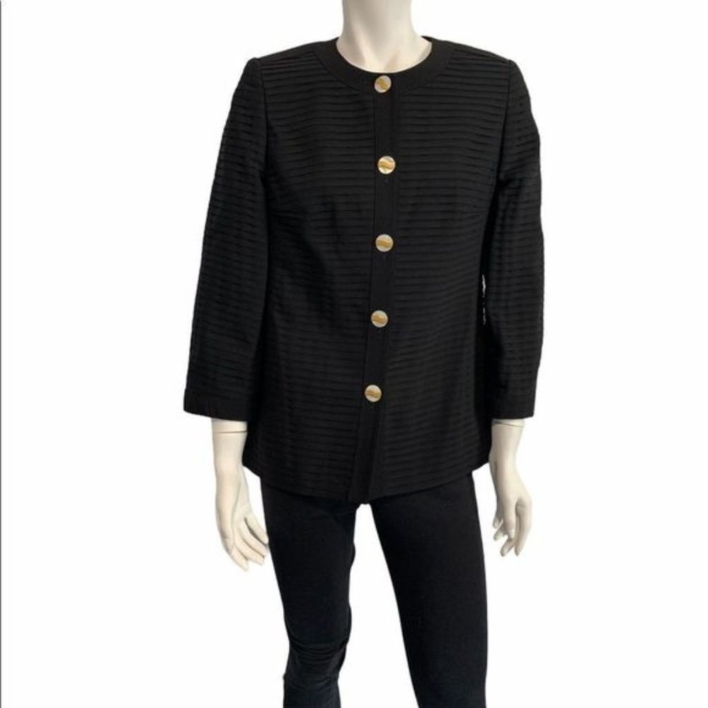 Louis Feraud black wool blend blazer